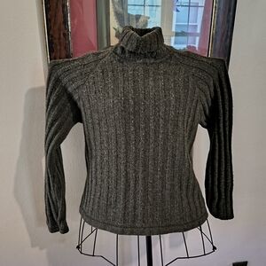 Abercrombie & Fitch Charcoal Ribbed Turtleneck Sweater